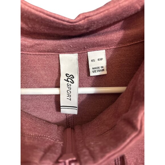 Susan Graver Sport Womens Pullover Hoodie With Drawstring Neck & Pocket Dusty Pi - Picture 2 of 5